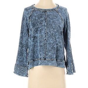 SPLENDID Boho Baggy Bell Sleeves Raw Edge Sweatshirt sz:XS